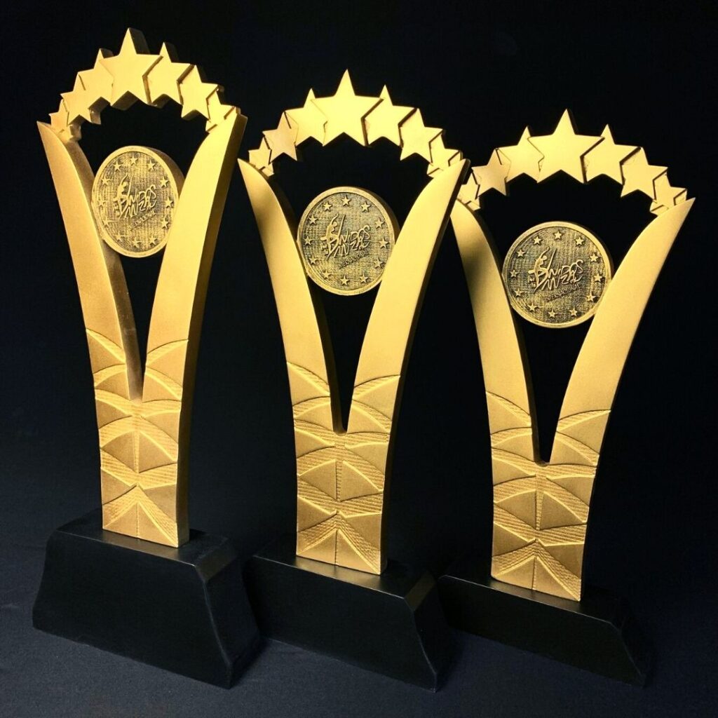 Trofeos de alegría con purpurina dorada, premio de trofeos personalizados  de Star Cheer Trophy Prime