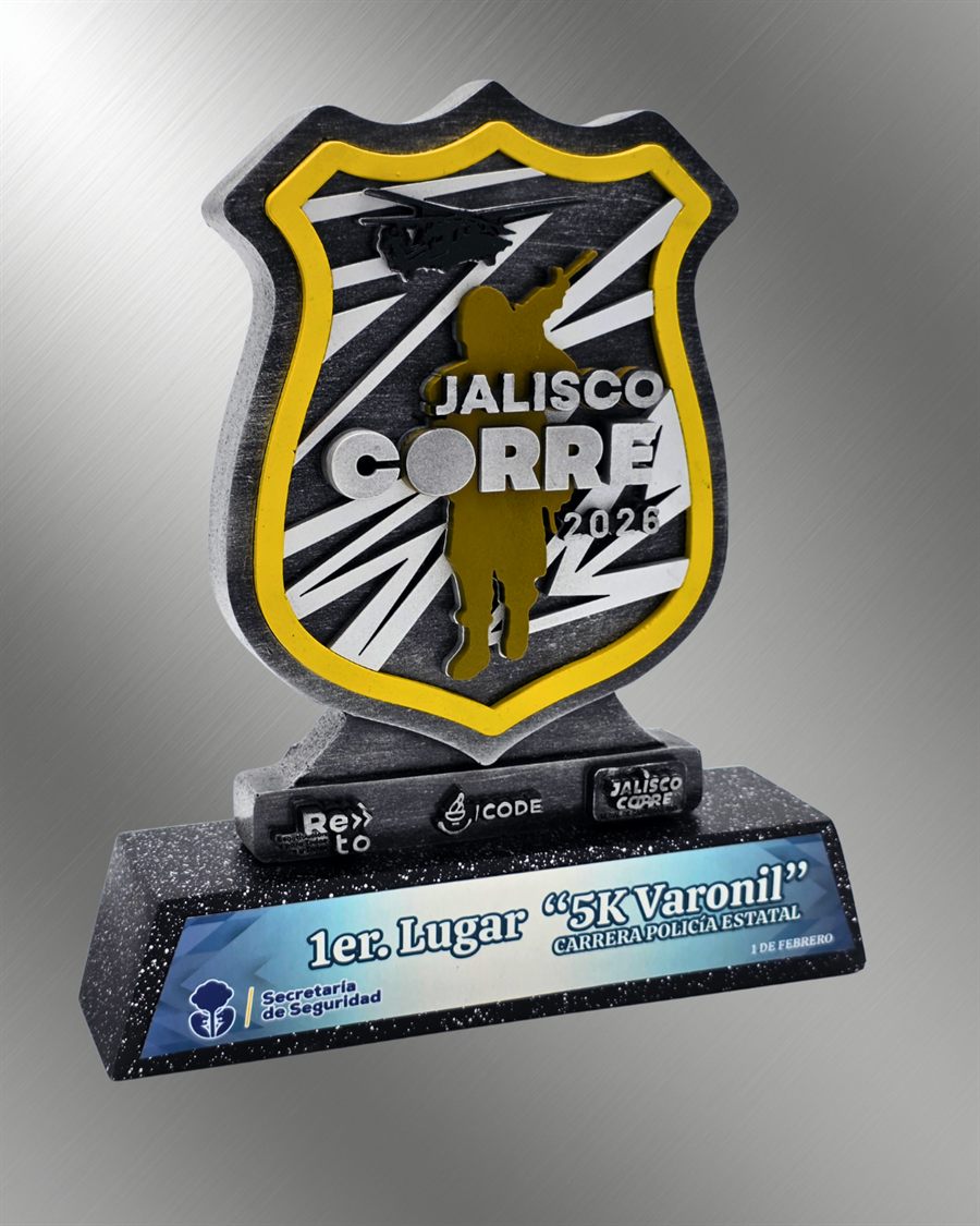 Resin award with full color printing made by Alpuerta